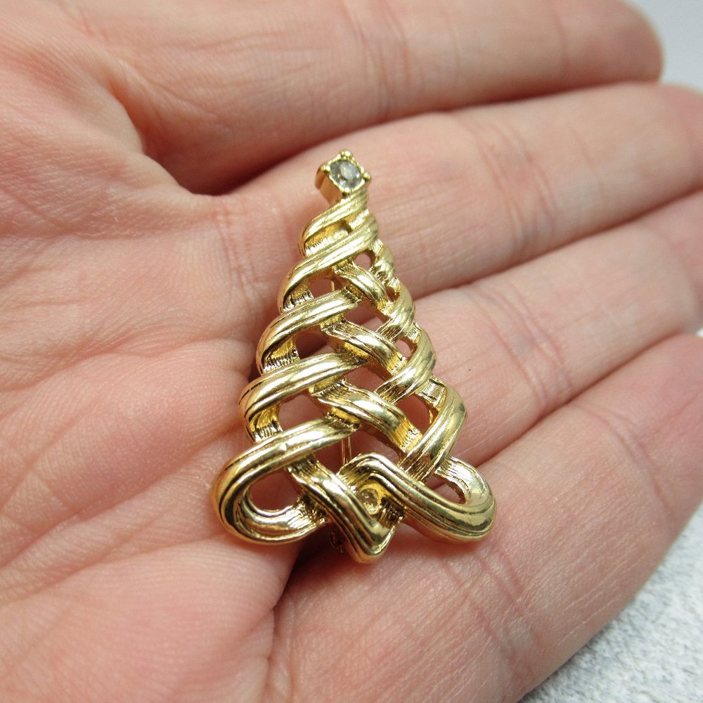 Avon Ribbon tree Brooch - Picture 2 of 10